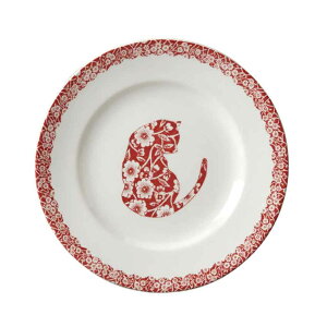 バーレイ 英国食器 Burleigh レッドキャリコキャット プレートS 17.5cm /猫/ねこ/花柄/おすすめ/かわいい/人気/おしゃれ