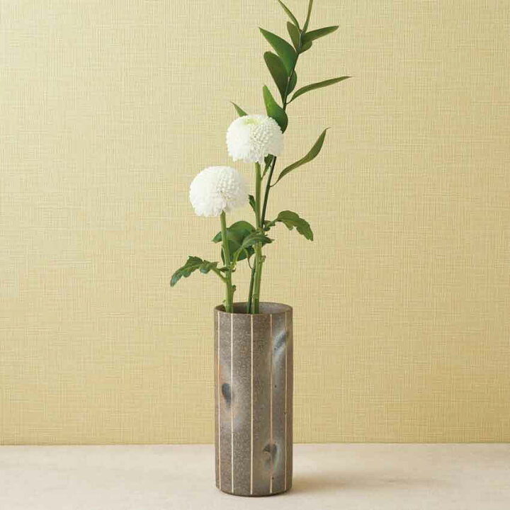 楽天市場 常滑焼 萬水作 焼〆筒形 花器 日本製 花瓶 花入れ 花器 床の間飾り フラワーベース 焼き物 和 ギフト 伝統工芸 オストゥーニ インテリア雑貨