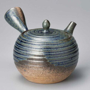 常滑焼 一心 灰碧釉 ロクロ目大丸 急須 360cc 深蒸し急須 常滑焼急須 日本製 爽やか急須 セラメッシュ