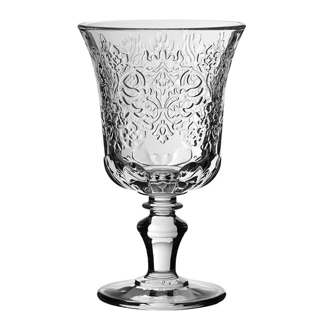 グラス底にアーモンドと棘模様が施された聖杯の形をした丈夫なワイングラス *ラロシェール アンポワーズ ワイングラス 260cc ガラス/フランス/中世/アンチーク調/聖杯/アブサン