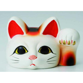 日本製　常滑焼　守り猫（大）9cm　/ねこ/縁起物/千客万来/招福/干支/縁起置物/招猫/縁起置物