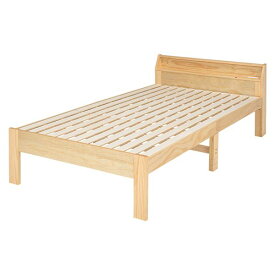 【おすすめ・人気】すのこ ベッド セミダブル 約幅120cm ナチュラル ロングサイズ 木製 2口コンセント付 高さ調節可 ベッドフレームのみ 組立品【代引不可】|安い 激安 格安
