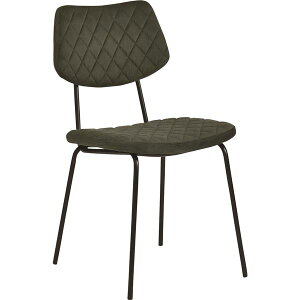 【おすすめ・人気】ダイニングチェア 幅44cm ファブリック コーデュロイ スチール脚 グリーン GN 【2脚組】 組立品【代引不可】|安い 激安 格安