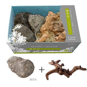 【おすすめ・人気】(まとめ) レイアウトパッケージ 溶岩石+ツイストウッド 【×2セット】 観賞魚用品|安い 激安 格安