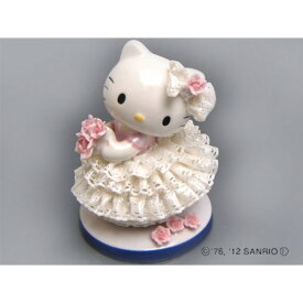 【おすすめ・人気】Hello Kitty ハローキティ レースドール 陶製人形 ホワイト 磁器 高さ14×ベース径11cm 日本製【代引不可】|安い 激安 格安