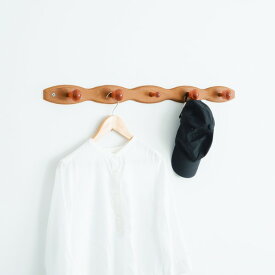 【おすすめ・人気】コートハンガー(壁掛けフック) 【波型】 木製(天然木)/北欧風/ウォールハンガー/コート掛け/帽子掛け/省スペース/壁掛けハンガー/完成品/NK-048 幅85cm ブラウン|安い 激安 格安