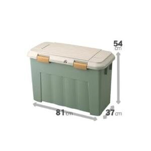 【おすすめ・人気】ベランダストッカー(収納ボックス/ストレージボックス) フタ付き 【スリム 107L】 幅81cm グリーングレー|安い 激安 格安