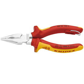 【おすすめ・人気】KNIPEX（クニペックス） 0826-145TBK 絶縁ニードルノーズペンチ 落防（BK）|安い 激安 格安