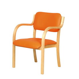 【おすすめ・人気】ダイニングチェア/食卓椅子 【肘付き オレンジ】 幅535×奥行580×高さ770mm スタッキング可 合皮/合成皮革 〔リビング〕 組立品【代引不可】|安い 激安 格安