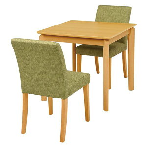 【おすすめ・人気】ダイニング 3点セット 約幅75cm ダイニングテーブル×1 ダイニングチェア×2 グリーン 木製フレーム 組立品 リビング【代引不可】|安い 激安 格安