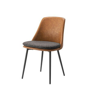 【おすすめ・人気】ダイニングチェア パーソナルチェア 幅50cm ライトブラウン スチール ソフトレザー 組立品 リビング インテリア家具 店舗|安い 激安 格安
