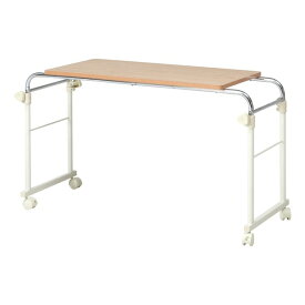 【おすすめ・人気】サイドテーブル 約幅116.5cm ホワイト キャスター付 スチール 移動便利 ベッドテーブル 補助テーブル 組立品 ベッドルーム【代引不可】|安い 激安 格安