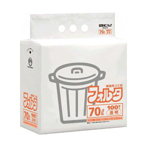 【送料無料】日本サニパック 環優包装 フォルタ 薄口 透明 70L FU7C 1パック(100枚) おすすめ 人気 安い 激安 格安 おしゃれ 誕生日 プレゼント ギフト 引越し 新生活 ホワイトデー