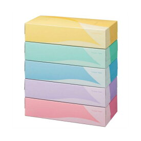 【おすすめ・人気】（まとめ）TANOSEE ティッシュペーパー5colors 200組/箱 1パック（5箱）【×20セット】|安い 激安 格安