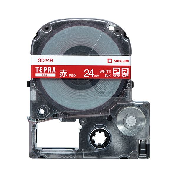 【おすすめ・人気】(まとめ) キングジム テプラ PRO テープカートリッジ ビビッド 24mm 赤／白文字 SD24R 1個 【×10セット】|安い 激安 格安：おすすめショップ
