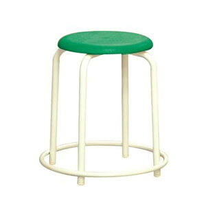 【おすすめ・人気】スツール オットマン 幅45.8cm グリーン×ミルキーホワイト 外リング付 スタッキング スチール 日本製 完成品 1脚販売 リビング【代引不可】|安い 激安 格安