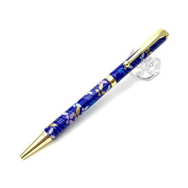 【おすすめ・人気】日本製 ハンドメイド ボールペン/文房具 【蝶と流水 紺色】 クロスタイプ 芯：0.7mm 美濃和紙 友禅紙 文具 オフィス用品|安い 激安 格安