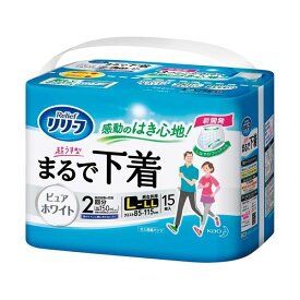 【おすすめ・人気】花王 リリーフ パンツタイプ まるで下着 2回分 ピュアホワイト L-LL 1セット(60枚：15枚×4パック)|安い 激安 格安