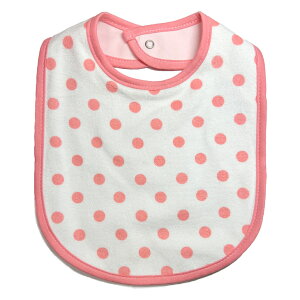 カーターズ Carter's 大判 スタイ よだれかけ ベビー用 赤ちゃん用 水玉柄 スナップ留め サーモンピンク 女の子用 ビブ お食事エプロン 子供用としても