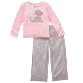 ジンボリーGYMBOREE パジャマ 秋冬 赤ちゃん用 ピンク グレー 水玉 ねこ 女の子用 12m18m24m