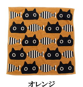 【200円クーポン 配布中】ハンカチ ガーゼ 猫 猫柄またのあつこ レディース ミルチーフ 猫雑貨 MEMEとお魚 黒猫 三重ガーゼ 34×34cm 大判 綿100% 今治 日本製 手拭 ハンドタオル ブランド ねこ