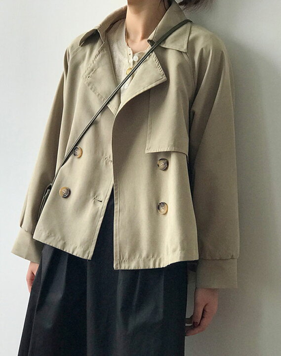 楽天市場 トレンチコート レディース コート 羽織り 秋冬 折り襟 ショート ジャケット ドッキング トップス ショート丈 シンプル コーデ ゆったり カジュアル アウター おしゃれ ナチュラル 夢をカタチに