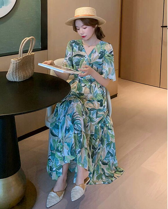 楽天市場】マキシワンピース レディース シフォン リゾートワンピース 春 夏 Vネック フリル袖 ティアード ワンピース 花柄 総柄 Aライン フレア ワンピ ロング丈 サマードレス 体型カバー ゆったり ロングワンピース きれいめ カジュアル ティアードワンピース オシャレ ...