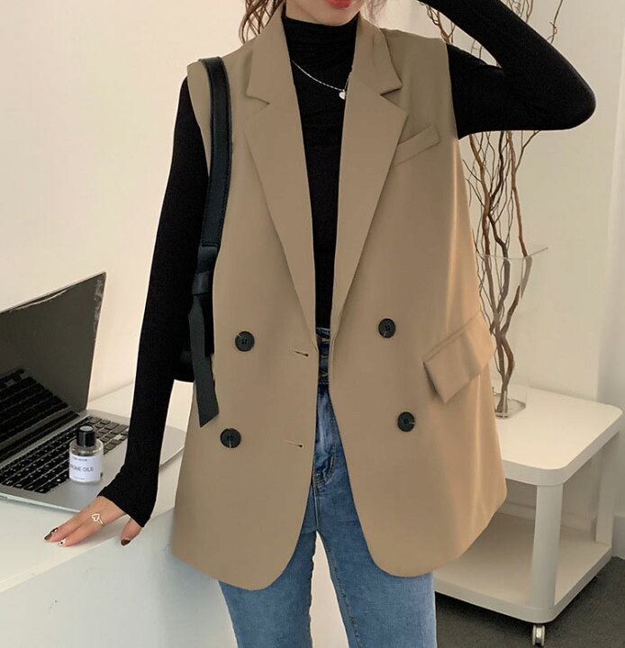 楽天市場】ベスト レディース 春 ジレ 前開き Vネック トップス 
