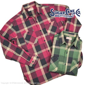 シュガーケーン（SUGAR CANE）ネルシャツ TWILL CHECK WORK SHIRT SC29156