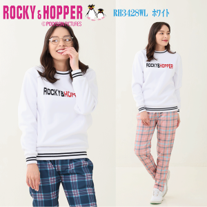 ゴルフウェア レディース 裏フリース 丸首 ボンディング ブルゾン 防寒 おしゃれ RH3428WL ROCKY&HOPPER ロッキー&ホッパー 2024年秋冬モデル