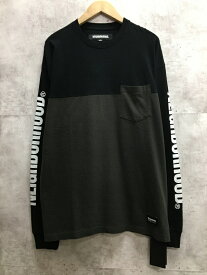 【送料無料】NEIGHBORHOOD BICOLOR CREWNECK LS ネイバーフッド バイカラー ロンT 23AW ブラック × チャコール【中古】【004】