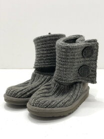 UGG(アグ) 5649 CLASSIC CARDY クラシックカーディ ニット ムートンブーツ グレー 18cm相当 【中古】【007】