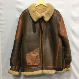 【送料無料】Golden Bear / ゴールデンベア　B-3 ムートンフライトジャケット　大戦モデル　MADE IN USA　ミリタリージャケット　アウター　メンズ　ブラウン　size:44【中古】【006】