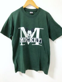 【送料無料】FRUIT OF THE LOOM（フルーツオブザルーム）90's　USA製　MICKEY　イニシャル　Tシャツ【中古】【007】