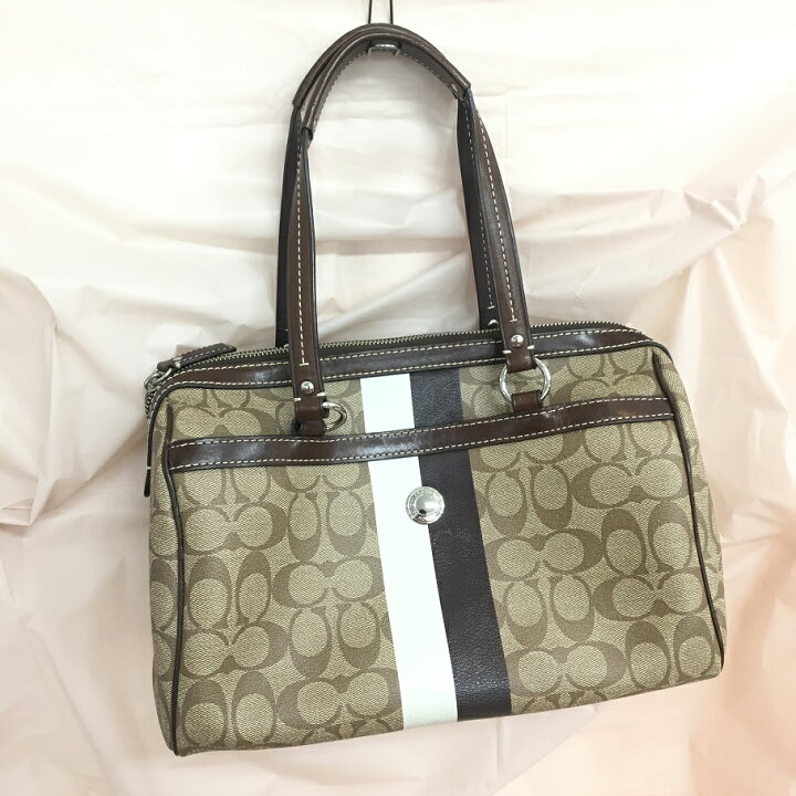 楽天市場】COACH コーチ ヘリテージストライプ ハンドバッグ ミニ 