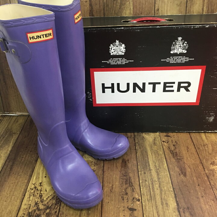 楽天市場】【送料無料】HUNTER ハンター レインブーツ パープル W23499 