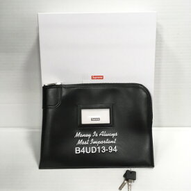 【送料無料】Supreme Leather Money Bag / シュプリーム レザーマネーバッグ　25SS　クラッチバッグ　メンズ　ブラック【中古】【006】
