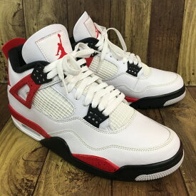 【送料無料】NIKE AIR JORDAN 4 RETRO RED CEMENT ナイキ エア ジョーダン 4 レトロ レッドセメント【中古】【004】