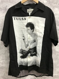 【送料無料】WACKO MARIA × Larry Clark 「TULSA」× STIE 21SS HAWAIIAN SHIRT ワコマリア ブラック【中古】 【004】