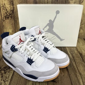【送料無料】NIKE SB AIR JORDAN 4 SUMMIT WHITE / NAVY (ナイキSB エアジョーダン4 サミットホワイト/ネイビー)【中古】 【004】