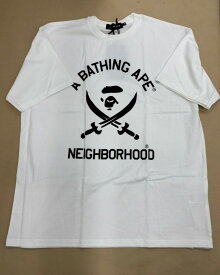 【送料無料】 A BATHING APE × NEIGHBORHOOD TEE ホワイト サイズ2XL【未使用】 【003】