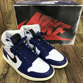 【送料無料】NIKE AIR JORDAN 1 HIGH OG RARE AIR DEEP ROYAL BLUE (ナイキ エアジョーダン1 ハイOG レアエア ディープロイヤルブルー)【中古】 【004】