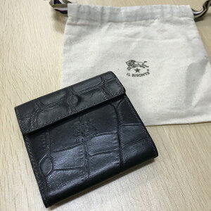 未使用IL BISONTEイルビゾンテ レザーラウンドジップ長財布 黒 袋付き 