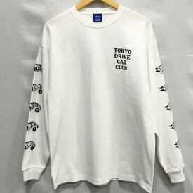 【送料無料】TOKYO DRIVE CAR CLUB /トウキョウドライブカークラブ ロゴプリント長袖Tシャツ　 L/S TEE　TDCC　メンズ　ホワイト　size:L【中古】【006】