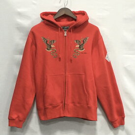 【送料無料】CRIMIE FULL ZIP SWEAT PARKA/クライミー フルジップスウェットパーカー プリントパーカー 裏起毛スウェット レッド 赤 size:S 【中古】【006】