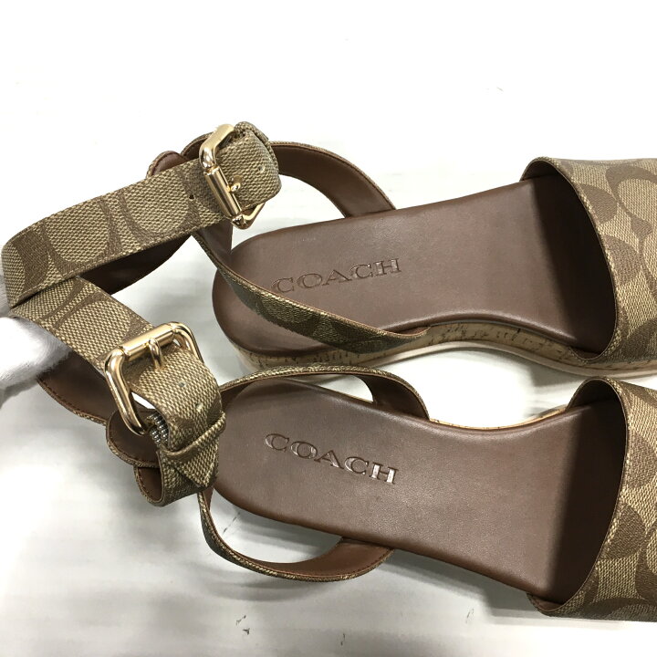 楽天市場】【送料無料】COACH Talulah Sandal Khaki/saddle C3064 