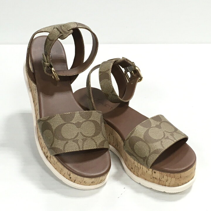 楽天市場】【送料無料】COACH Talulah Sandal Khaki/saddle C3064 