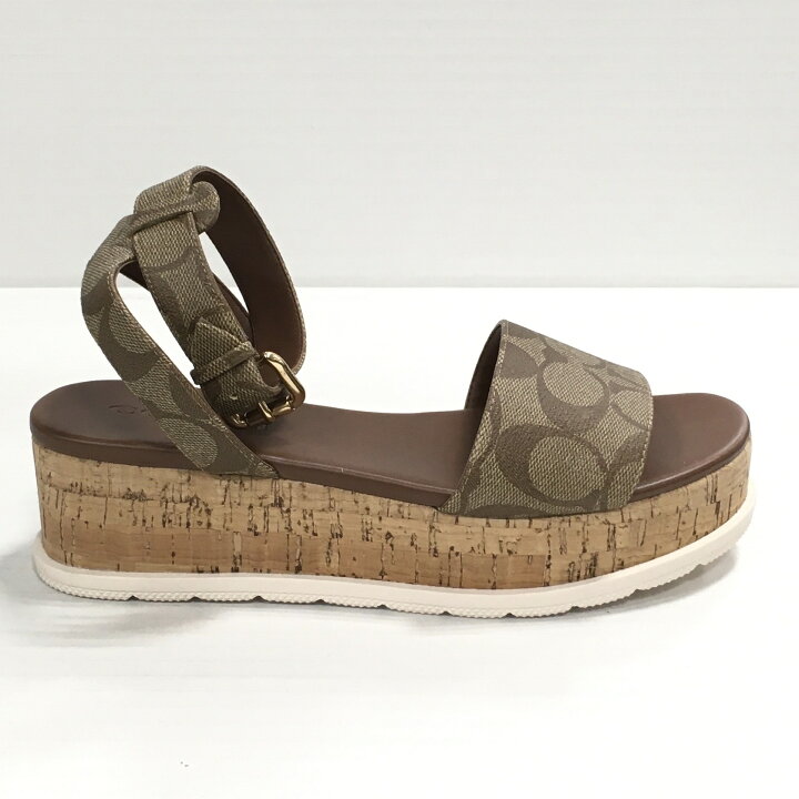 楽天市場】【送料無料】COACH Talulah Sandal Khaki/saddle C3064 