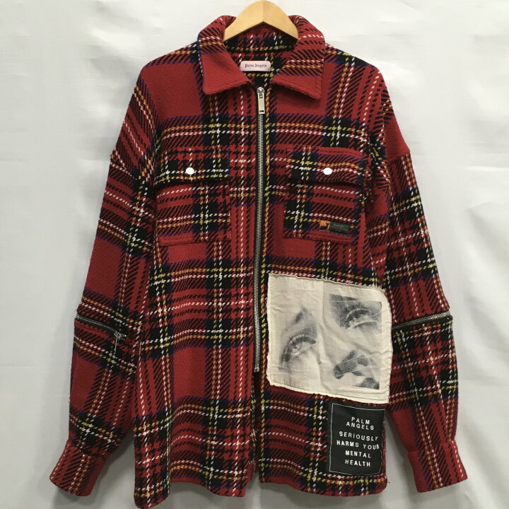 楽天市場】【送料無料】PALM ANGELS CHECK ZIPPED OVERSHIRT  