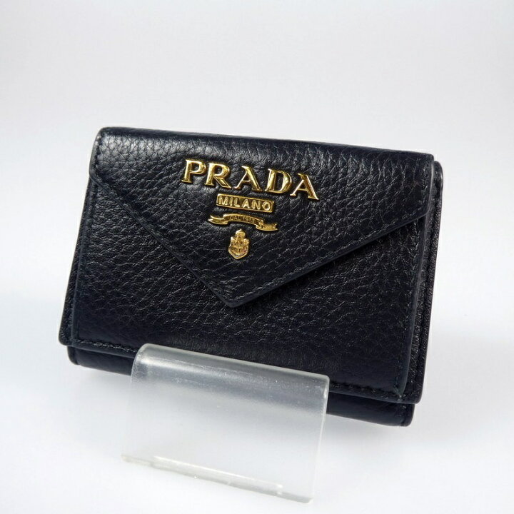 楽天市場】【中古】PRADA｜プラダ VITELLO GRAIN 三つ折りコンパクト 